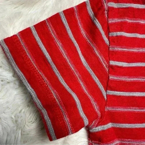 Lucky Brand T-Shirt Red & Grey Striped Size  6 - Picture 15 of 16